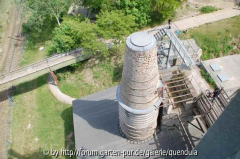 Schachtofenbatterie - auf dem Schornstein