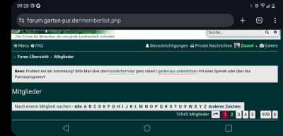 Mitgliedersuche: im Bild unten li.