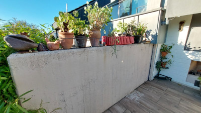 Sperre auf der Terrassenmauer, nicht schön