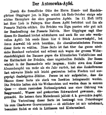 Antonowka-Apfel Beschreibung aus Riga 1873 - in-Pomologische-Monatshefte-Bd19-H2-S36.gif