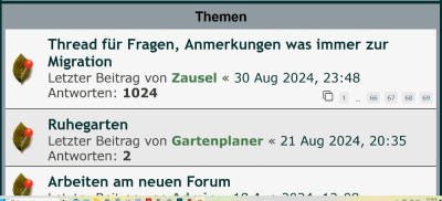 Erst bei immens vergrößerter Anzeige erscheint<br /> am PC &quot;letzter Beitrag von ...&quot;<br />(Screenshot des gesamten Bildschirms)