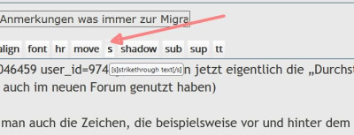 Text durchstreichen