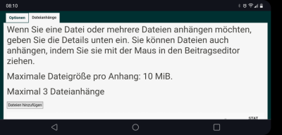 Hinweis bei direktem Anhängen von Dateien