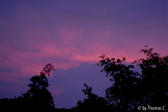 Abendrot bei Regen