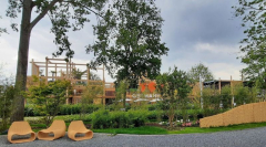 Blick vom jap. Garten auf das deutsche Pavillion