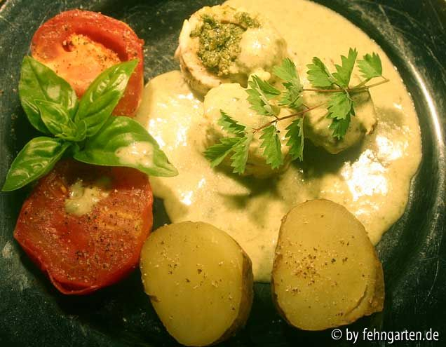 fischfilet mit spinat/gorgonzola