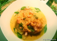 wildlachs auf sauerkrautrahmsuppe