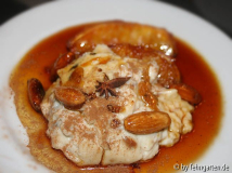 dessert mit karamellisierten orangen