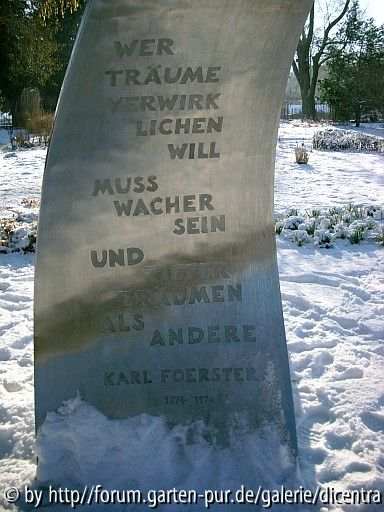 Karl Foerster Denkmal - Inschrift