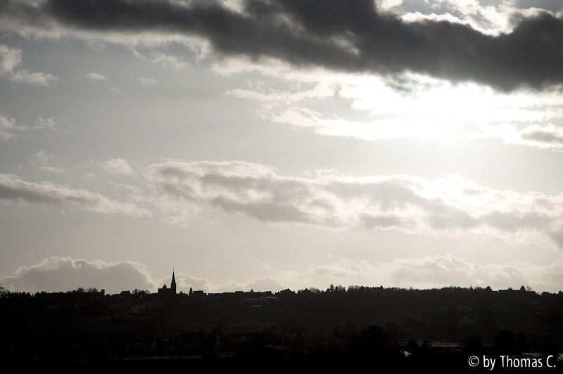 Novemberhimmel über Rösberg - sw