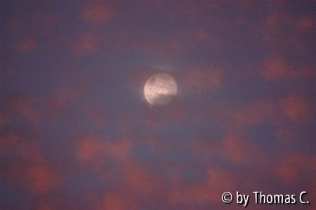 Mond in Morgenwolken