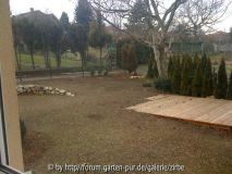 Der junge Garten mit dem alten Wallnussbaum