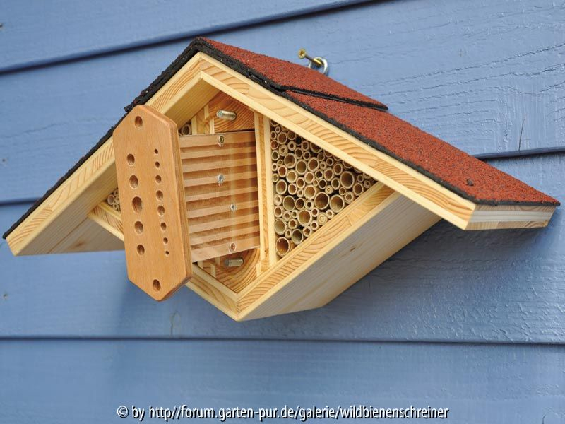 kombinierte Nist- und Beobachtungshilfe für Wildbienen - flache Variante